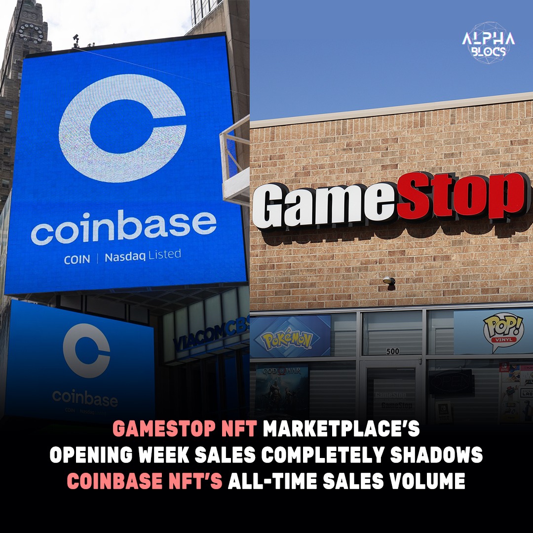  GameStop NFT Marketplace Opening Week Sales Dwarfs Coinbase NFT